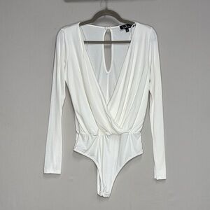 Lulu's Ivory V-Neck Bodysuit